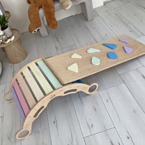 Szivárvány hinta + Csúszda - Mászófal SZETT